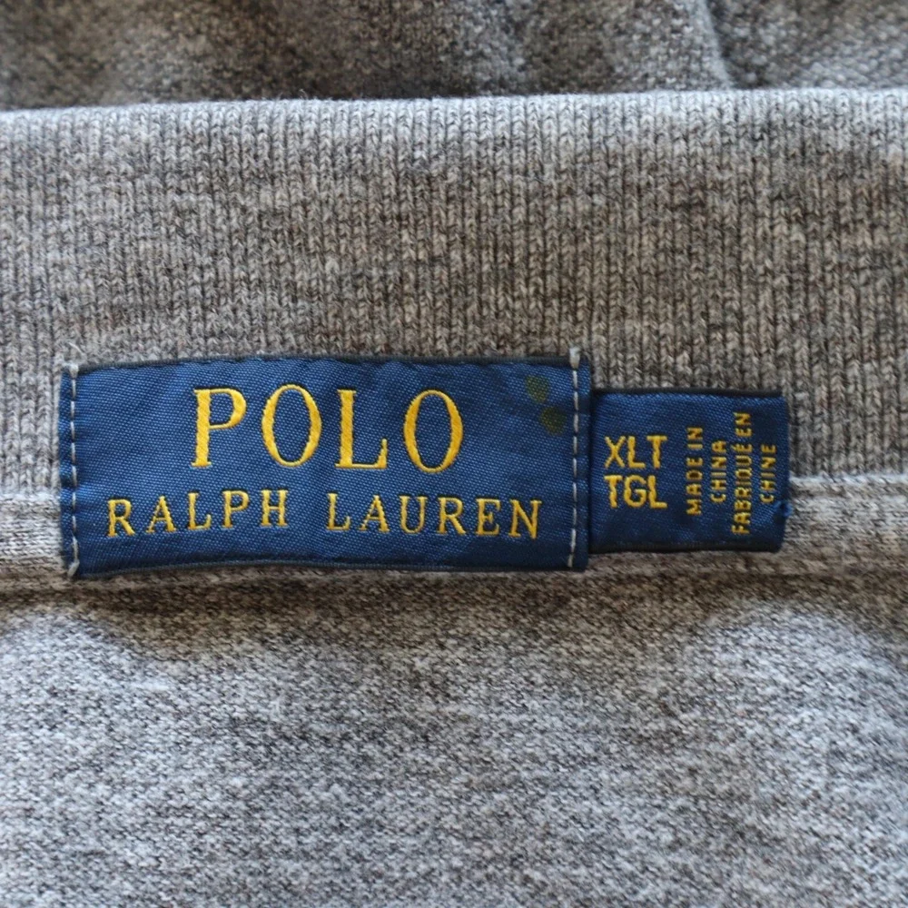 Polo Ralph Lauren Shirt Mens XLT Tall Casual Knit Cotton Pony Gray Short Sleeve